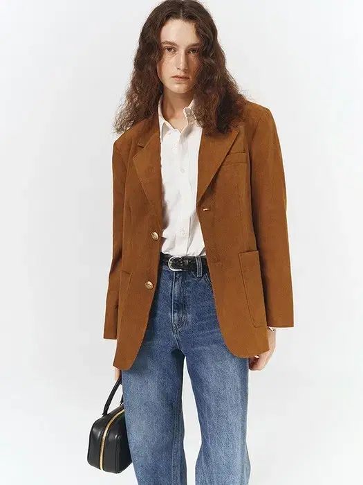 Dunst ダンスト コーデュロイ ブレザー キャメル