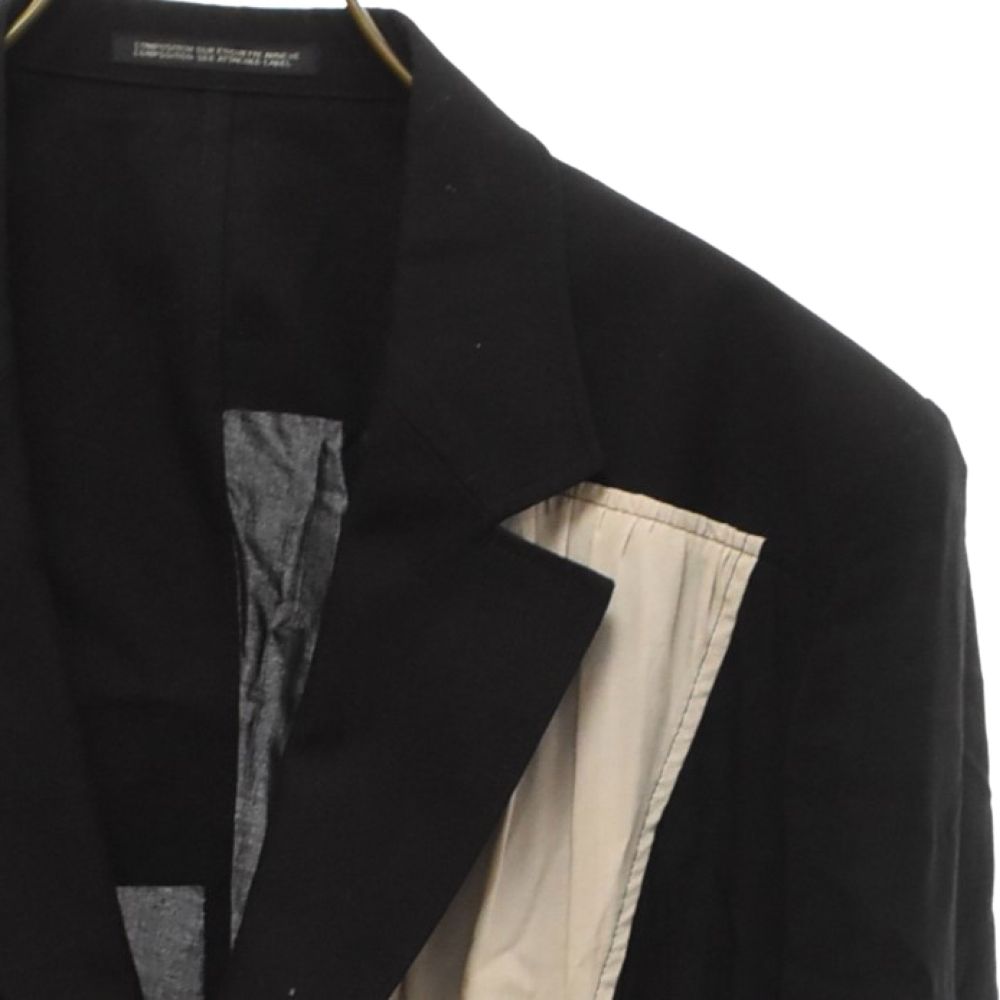 ヨウジヤマモト ブラック　カットソー　ジャケット yohji yamamoto - pour homme | STラペル釦5PKJK / ストライプ
