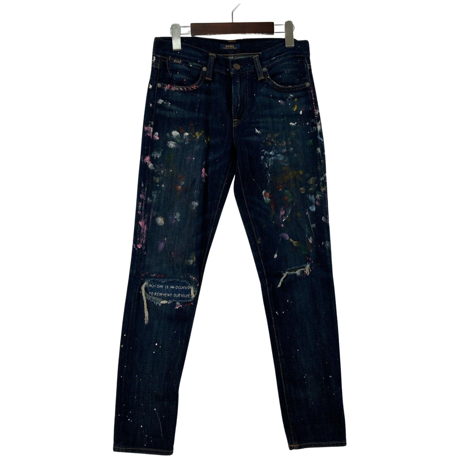 POLO RALPH LAUREN ペイント ダメージ 加工 デニムパンツ POLO RALPH LAUREN ポロ・ラルフローレン ペイント ダメージ加工