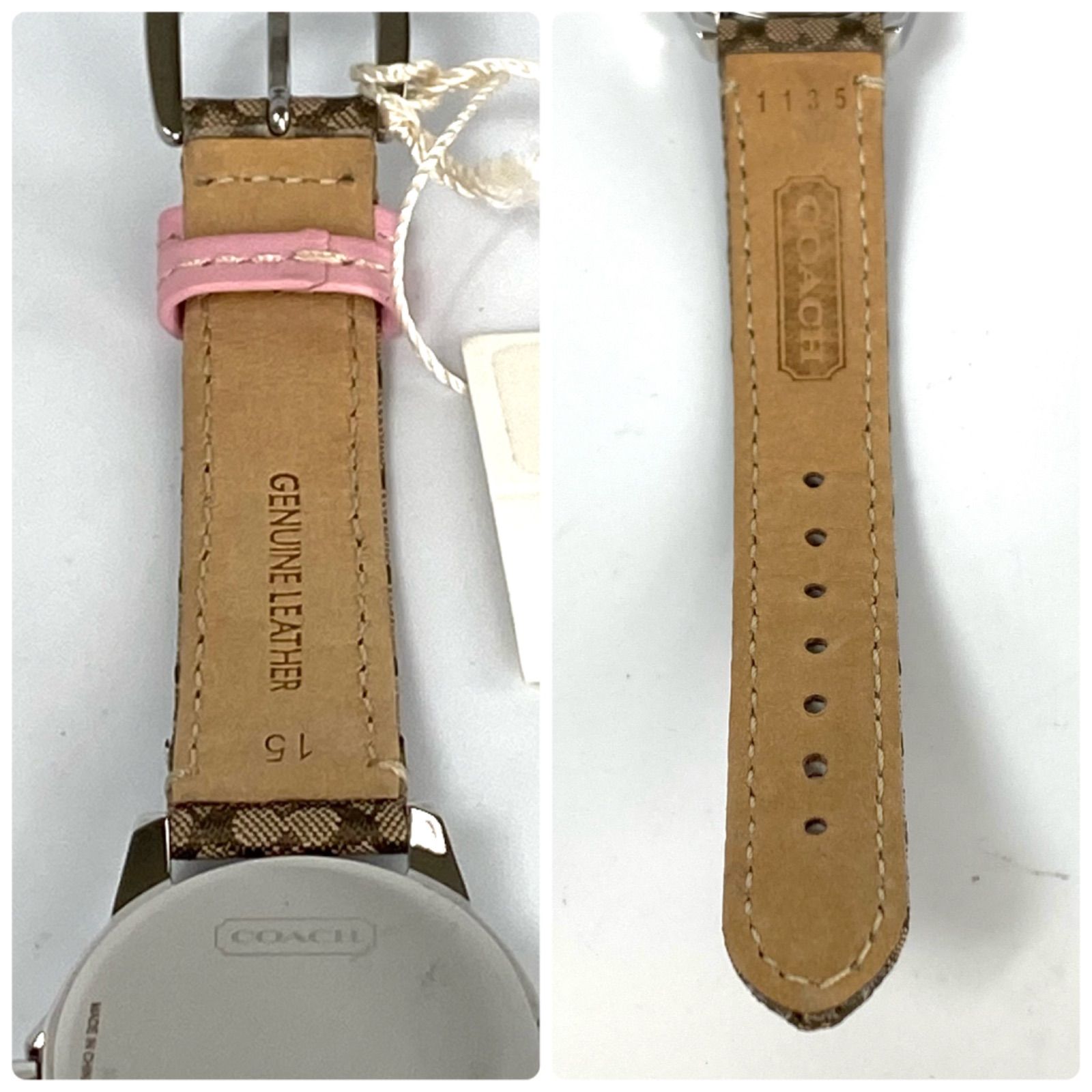 コーチ　COACH　腕時計　クォーツ　0647　ピンク　シグネチャー　革ベルト