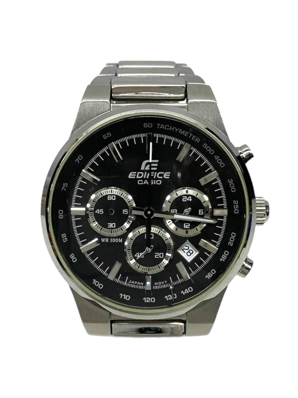 CASIO (カシオ) EDIFICE エディフィス EF-500 腕時計 クロノグラフ シルバー×ブラック メンズ /036