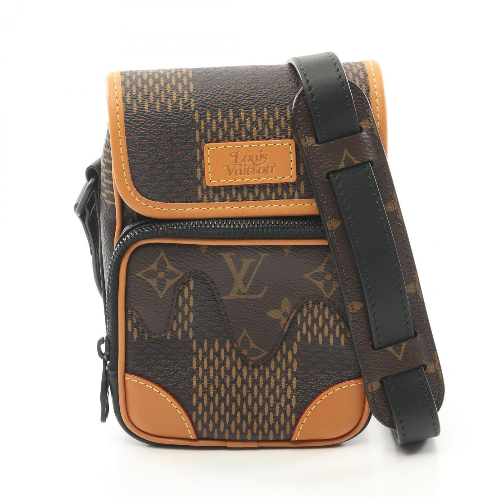 ルイ ヴィトン LOUIS VUITTON ショルダーバッグ × NIGO アマゾン メッセンジャー N40357 PVCコーティングキャンバス レザー アマゾン メッセンジャー メンズ Used A
