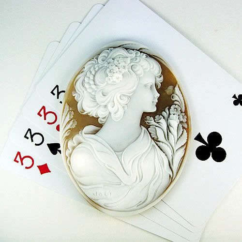 新品 卸売り 特大 シェルカメオ 70×53mm ジュエリールース