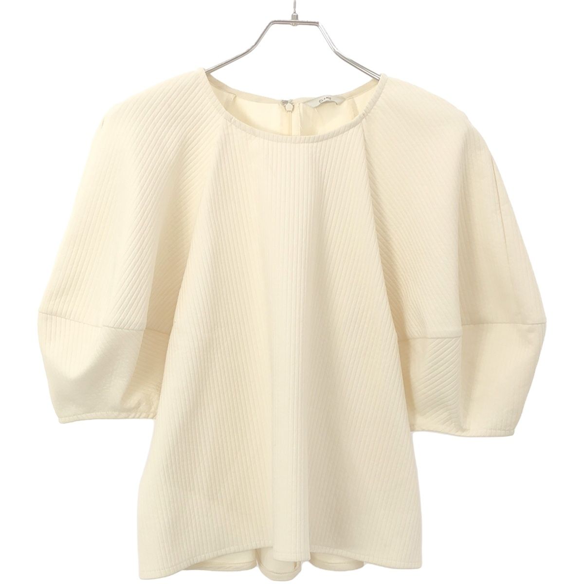 CLANE クラネ 22SS STRIPE QUILT PUFF TOPS パフスリーブキルト