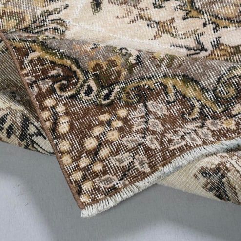 トルコヴィンテージラグ 大判サイズ 花柄 メダリオン ナチュラルな色合い MARWIL-DEMENAGEMENTS_CH