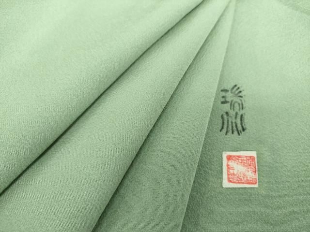 平和屋着物●上質な色無地 作家物 深川鼠色 正絹 DAAX4138ps