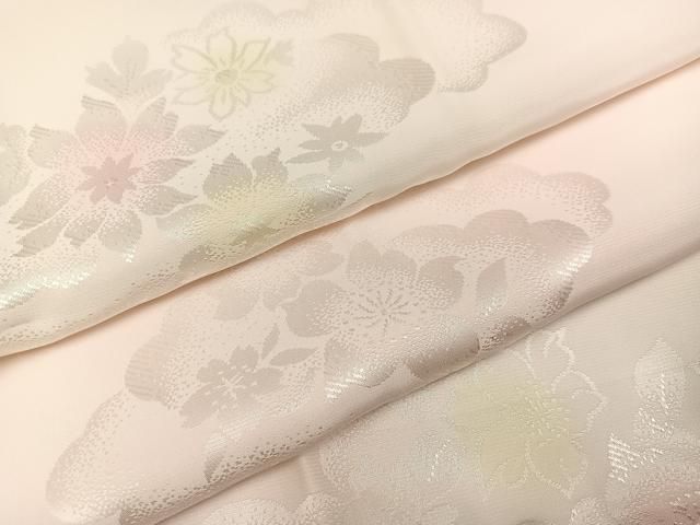 平和屋着物○長襦袢 無双仕立て 草花地紋 暈し染め 正絹 逸品 未