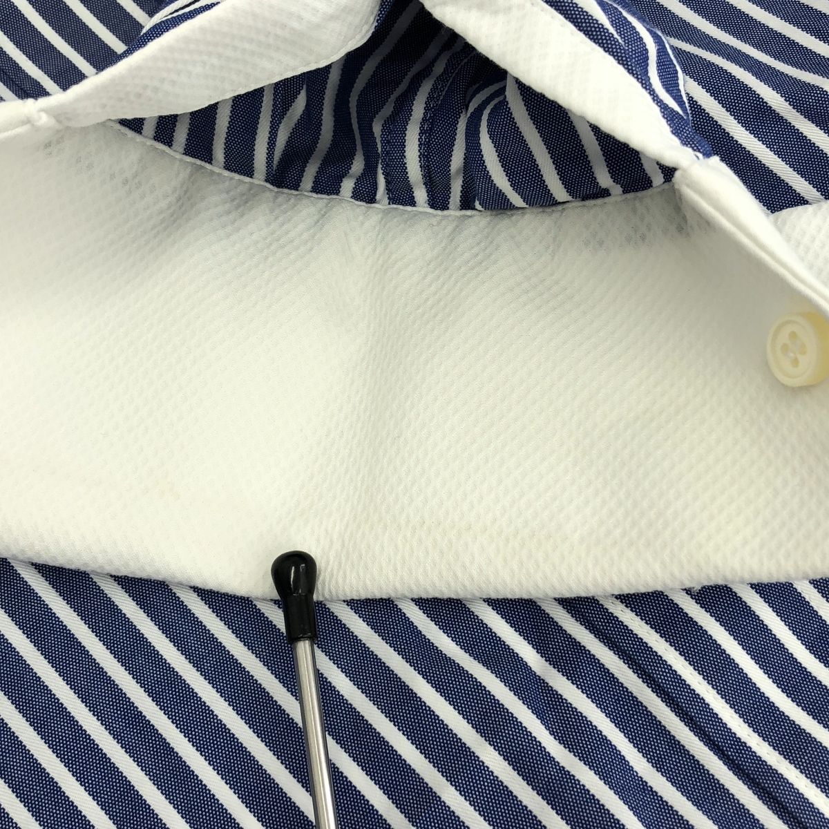 サカイ シャツワンピース ストライプ レースアップ プリーツ 1 sacai / サカイ | ストライプ プリーツ サイドジップ シャツ