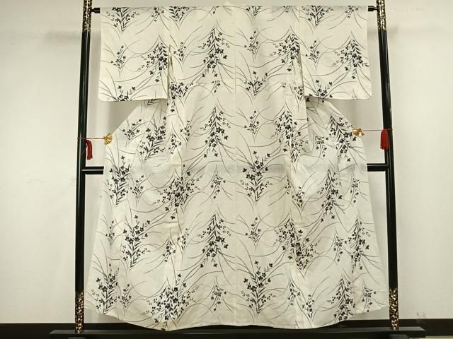 平和屋着物▽小紋 単衣 流水花文 洗える着物 CAAW1261xi （着物