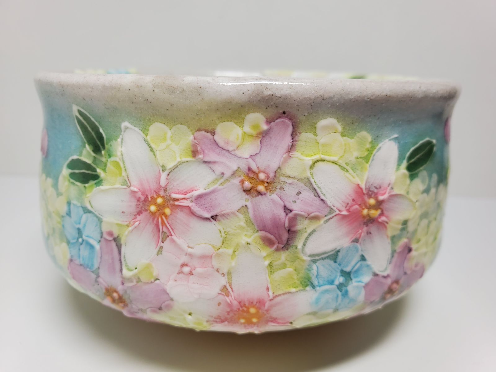 【新品未使用】工房ゆずり　薄紅花景色　抹茶碗(平型)贈り物 プレゼント 48711.jpg