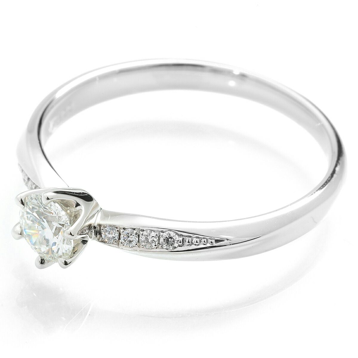 リング 指輪 ダイヤモンド 0.313ct Pt900 14号 中古 プレラブド 返品OK  