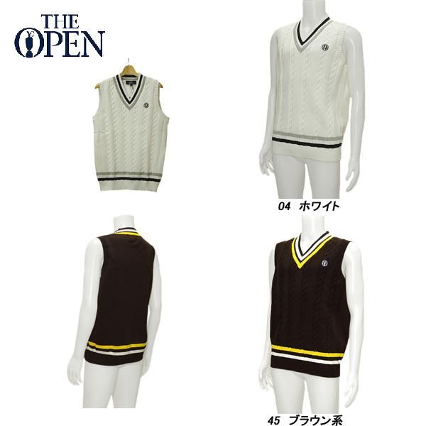 ジ・オープン THE OPEN メンズ 秋春 Vネック チルデンニットベスト 171-43871