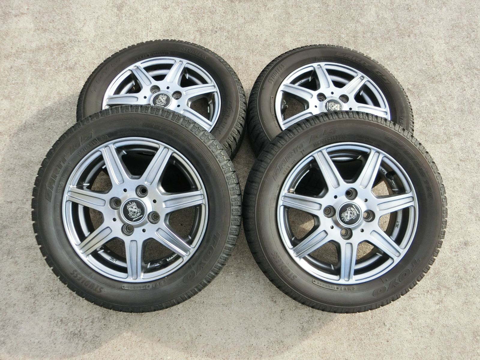 847 MANARAY SPORT 13×4.0B 42 PCD100 ハブ径 約67mm 4穴 4本セット 155 65R13 スタッドレス ネイキッド 外し