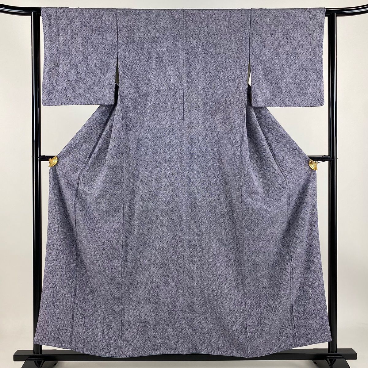 江戸小紋 身丈155.5cm 裄丈62cm S 袷 小花 紫 正絹 名品 一つ紋