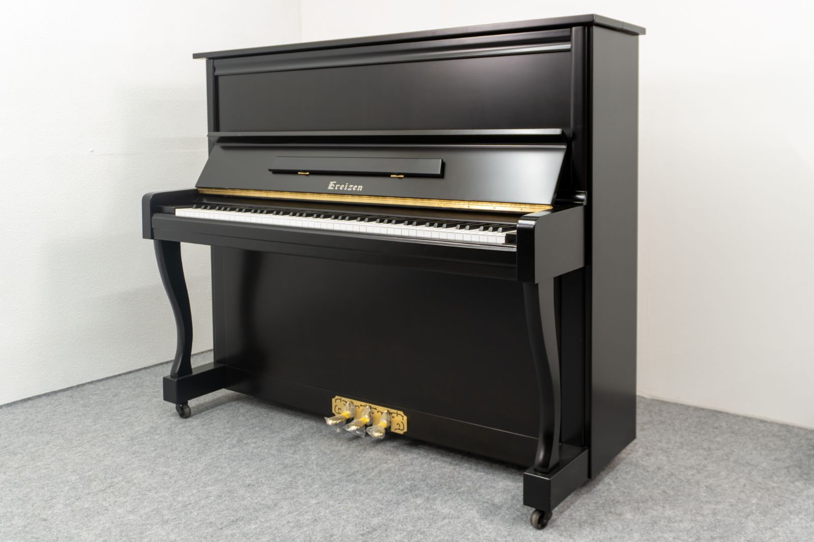 リニューアル済 EREIZEN 128｜日本製｜高さ128cm｜ダークブラウン艶消し｜高低椅子付き アップライトピアノ