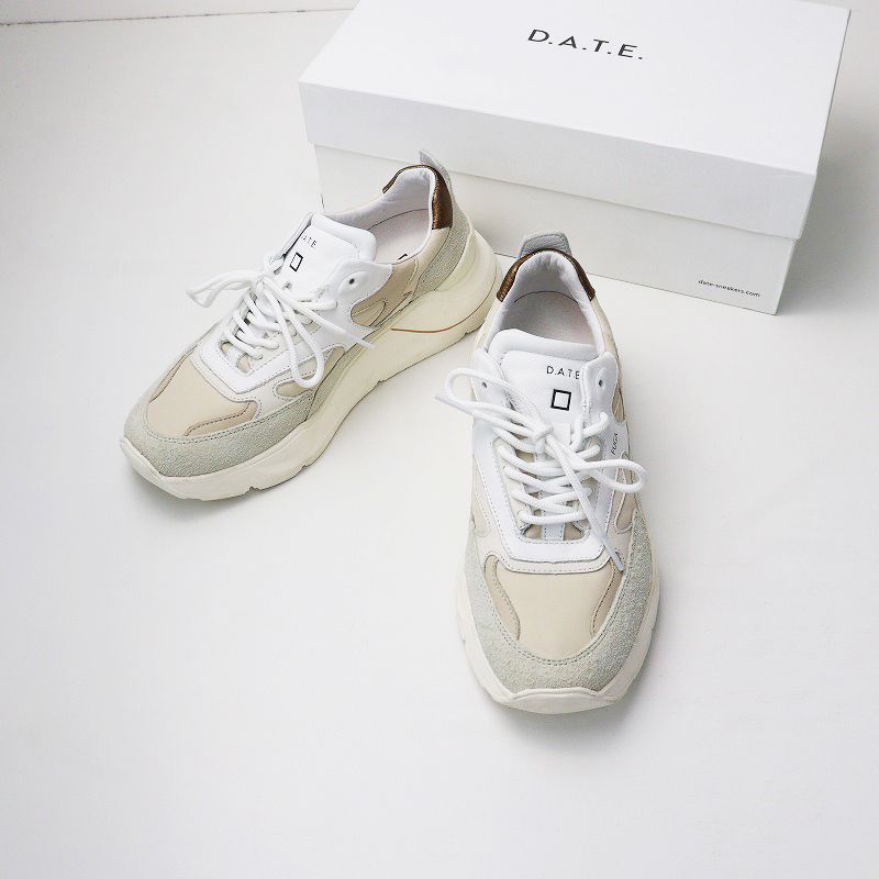 デイト D.A.T.E. FUGA HAIRY BEIGE ダッドスニーカー 24.5m/ベージュ  