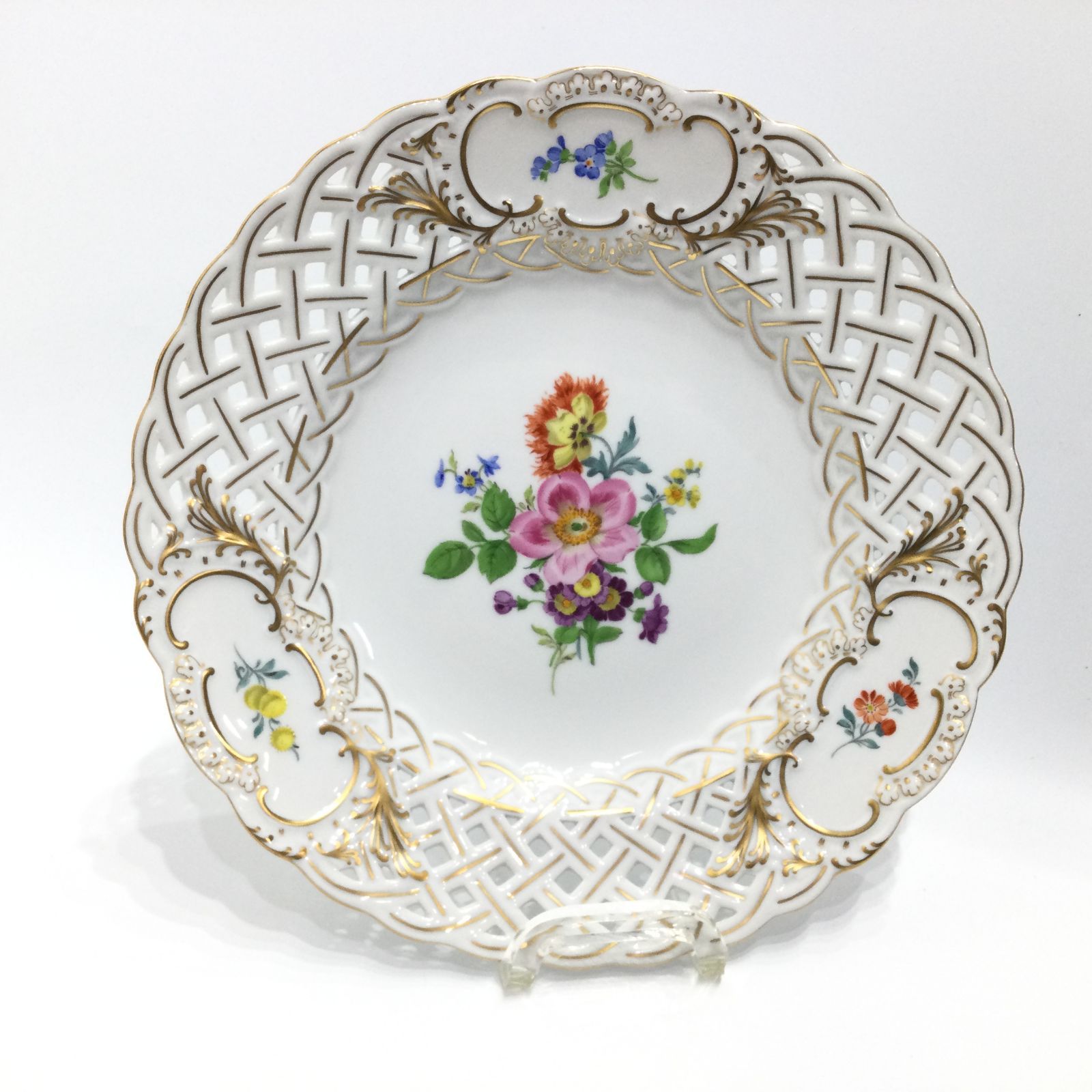 マイセン ベーシックフラワー 5つ花 オープンワーク プレート 紙箱・皿