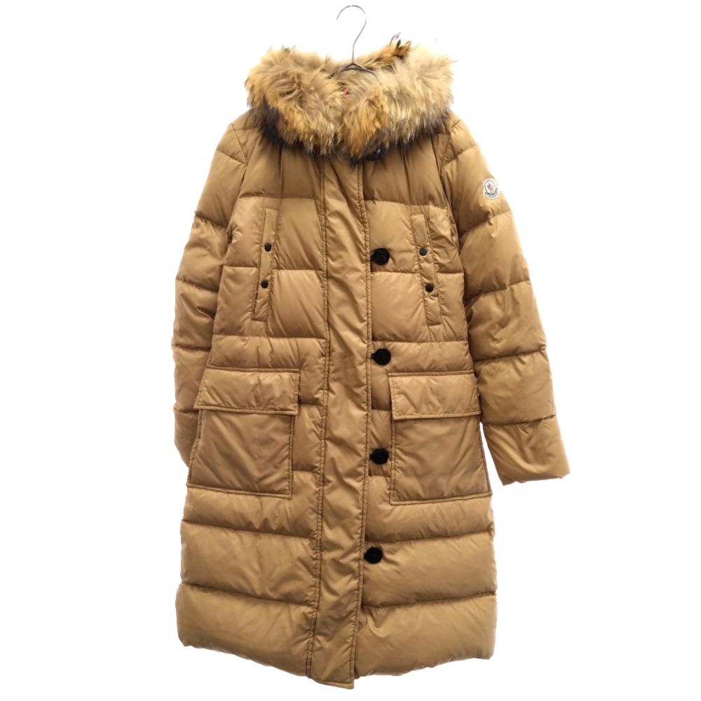 MONCLER (モンクレール) MESSINA ファー付き ロングナイロン ダウン ...