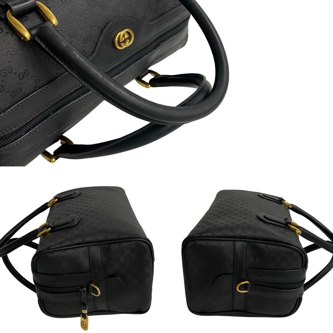 極 美品 GUCCI オールドグッチ ヴィンテージ マイクロ GG ロゴ レザー