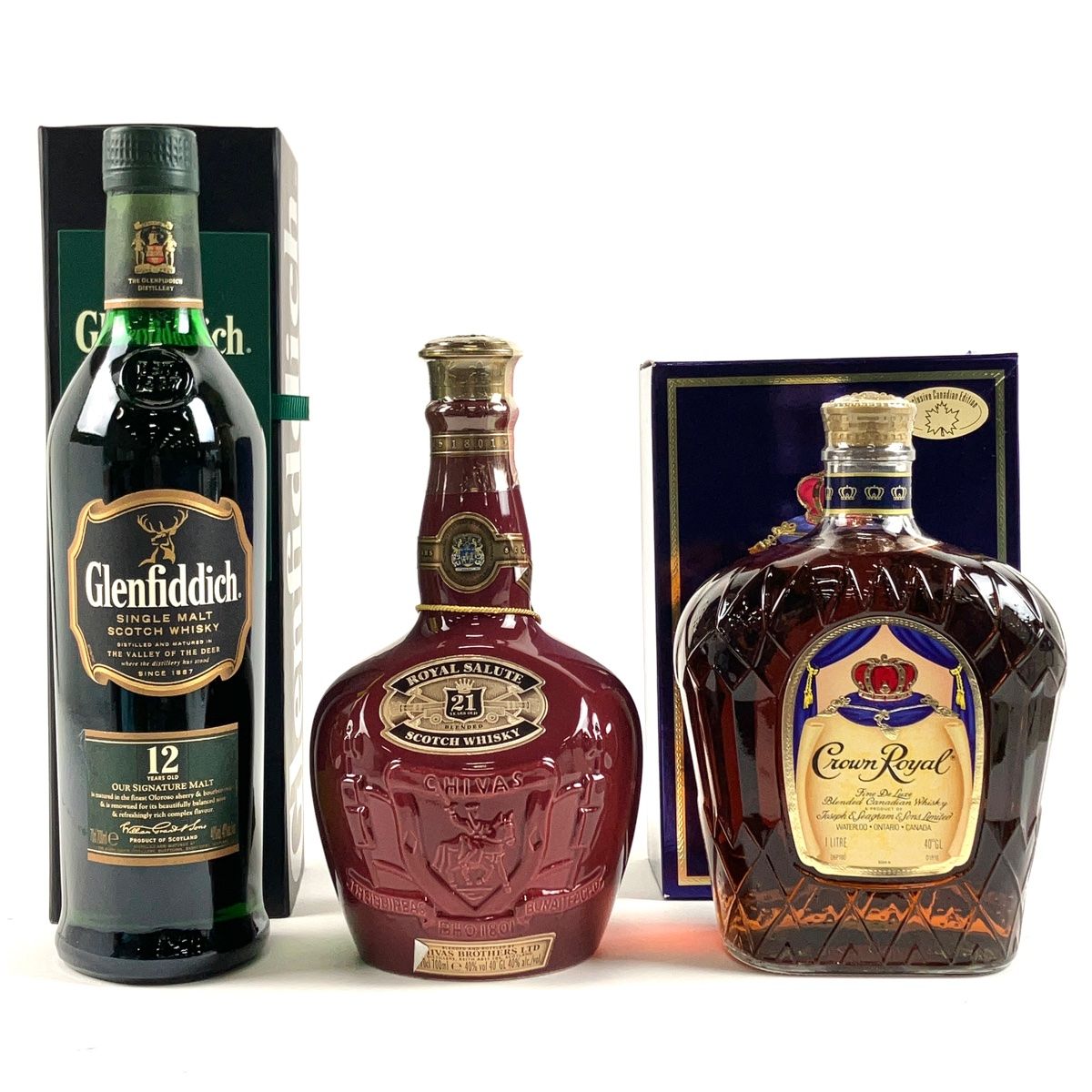 古酒】クラウンロイヤル他 3本 ウイスキーセット 1000ml - メルカリ