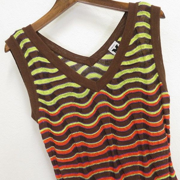 MISSONI ミッソーニ レディース ニット ノースリーブ 新品 個性的 レア s エム M ミッソーニ MISSONI ニット ワンピース 40 マルチ