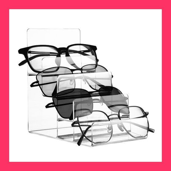 【スタッフおすすめ！】アクリルスタンド 展示用 アクリル台 ディスプレイスタンド 4段 透明 陳列棚 コレクションラック 財布 展示台