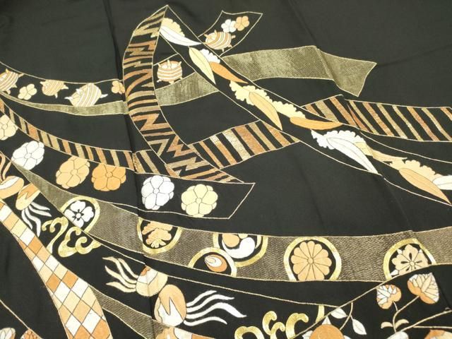 平和屋着物○豪華色留袖 京友禅 大矢博司 手描き 草花文 正絹 逸品