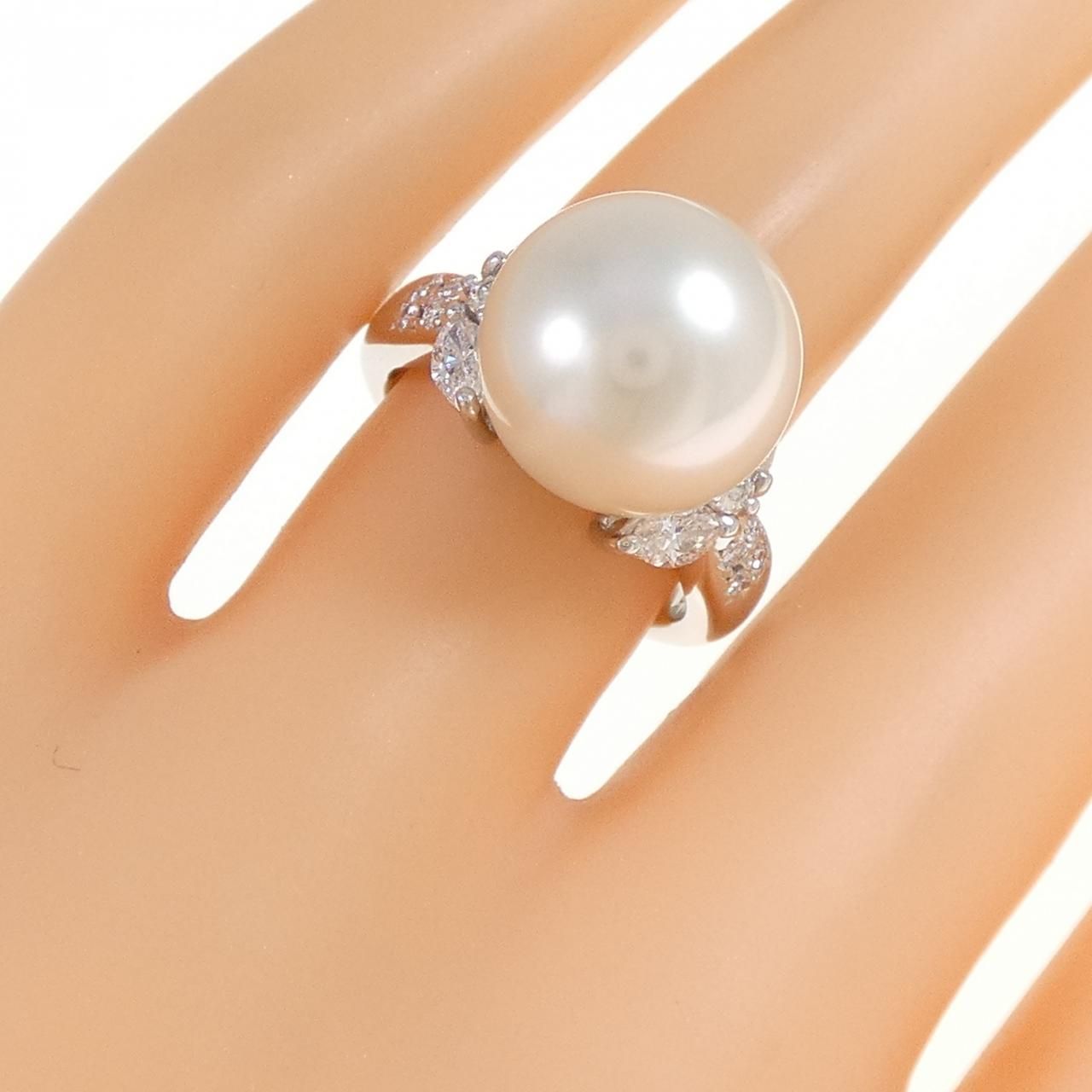 パール 指輪 真珠 リング 真珠 指輪 南洋白蝶真珠 ダイヤモンド0.6ct t900 プラチナ900 リング ピンクホワイト系 10mm 形 プレゼント ギフト 自分買い 真珠 指輪 パール リング 南洋白蝶真珠 指輪 リング 13mm