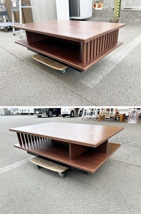 一部地域 センターテーブル ローテーブル ダークブラウン×ブラック 収納付き F-FA-798-1001A