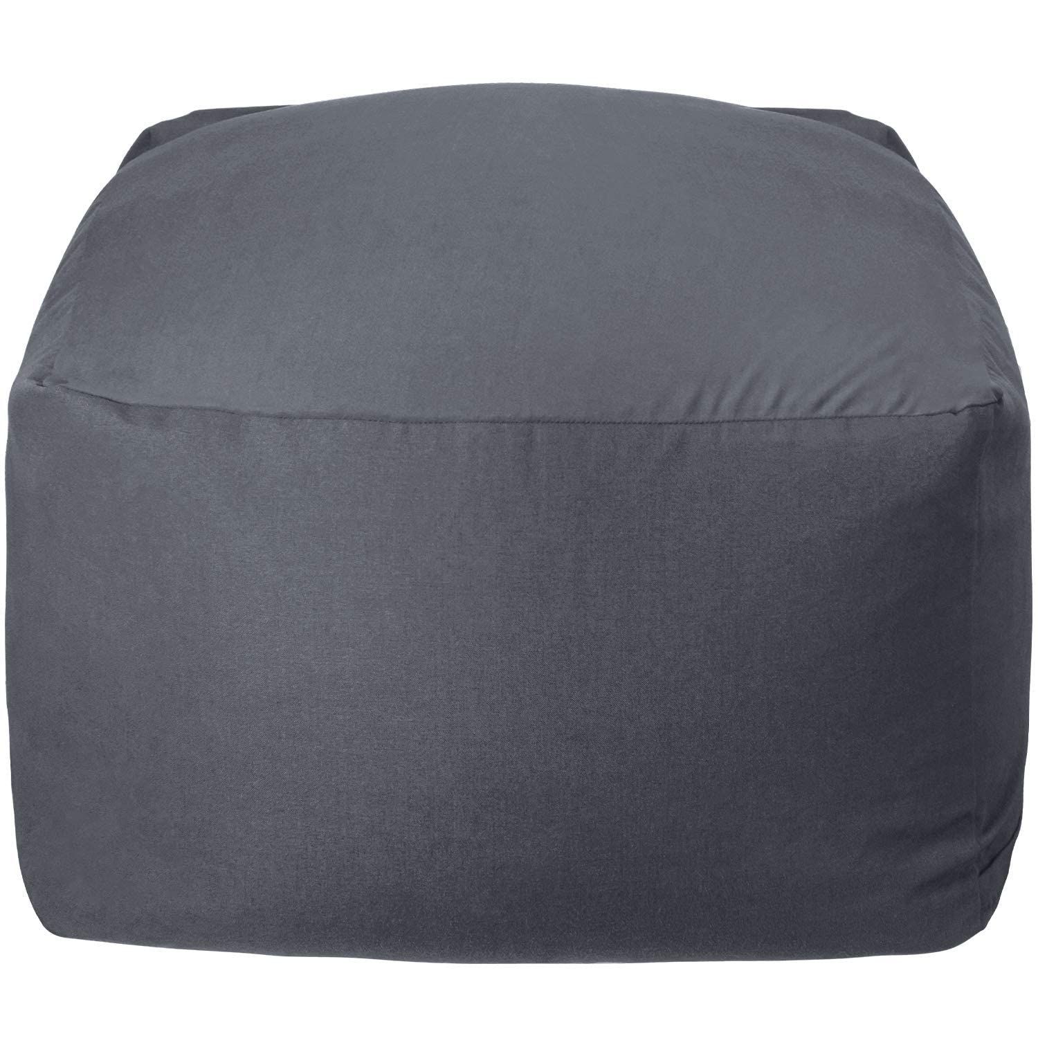 Homwarm ビーズクッション 怠惰なソファ 特大(55×55×35cm) 疲労解消 健康 安全 無味 カバー取り外し 洗濯可能 座り オールシーズン適用 0.3mm-0.5mm極小ビーズ 豆袋座布団 (グレー S)