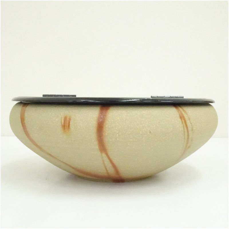 備前焼 作家物 火襷平水指 共箱 水指し 茶道 茶道具 おしゃれ 水差し 抹茶 インテリア 茶器 水器 お茶 骨董 茶会 夏