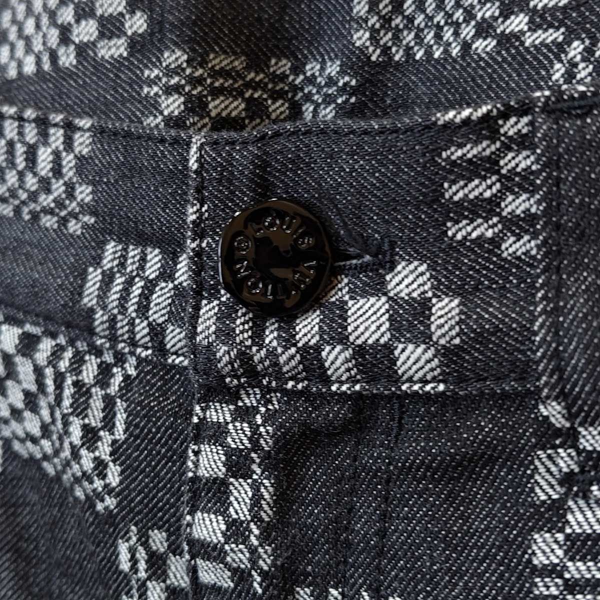 ルイ・ヴィトン ダミエ 総柄 DISTORTED DAMIER デニム パンツ サイズ31