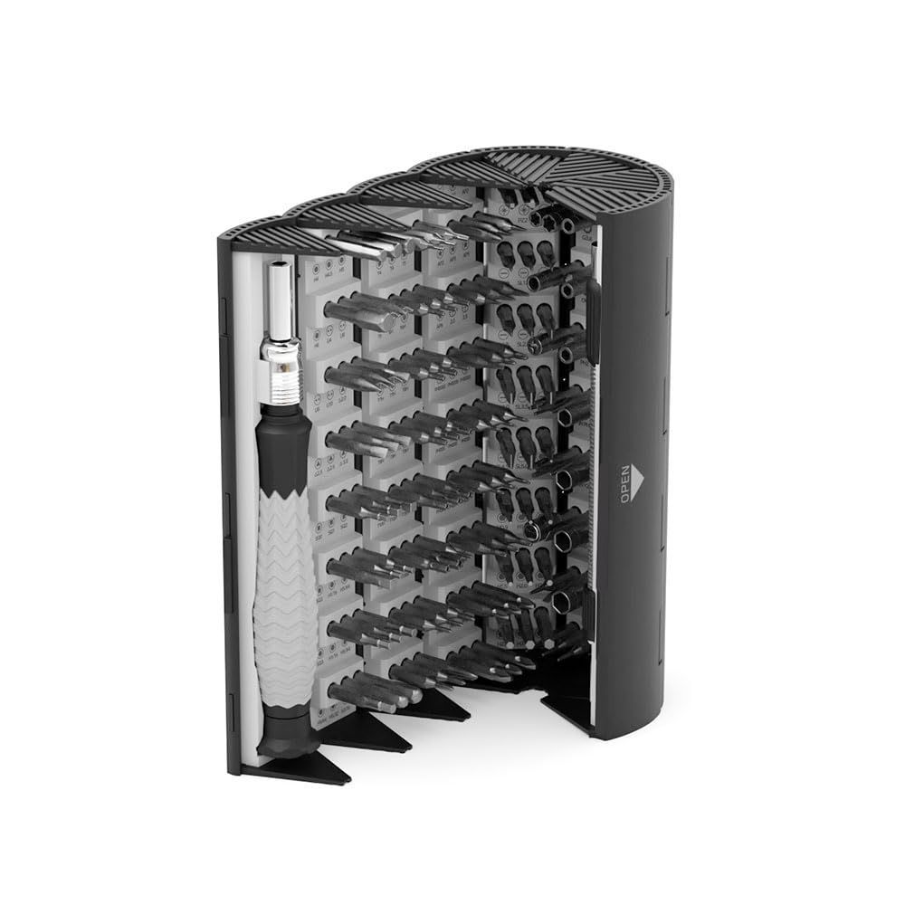 高品質，送料無料 エアリア 126 CYLINDER 円柱収納型精密ドライバーセット 工具セット 120個のビットと５つの役割ツール 立体収納 コンパクト 修理 改造 カスタマイズ 万能ツール ドライバー ピンセット ヘラ プ 応募券
