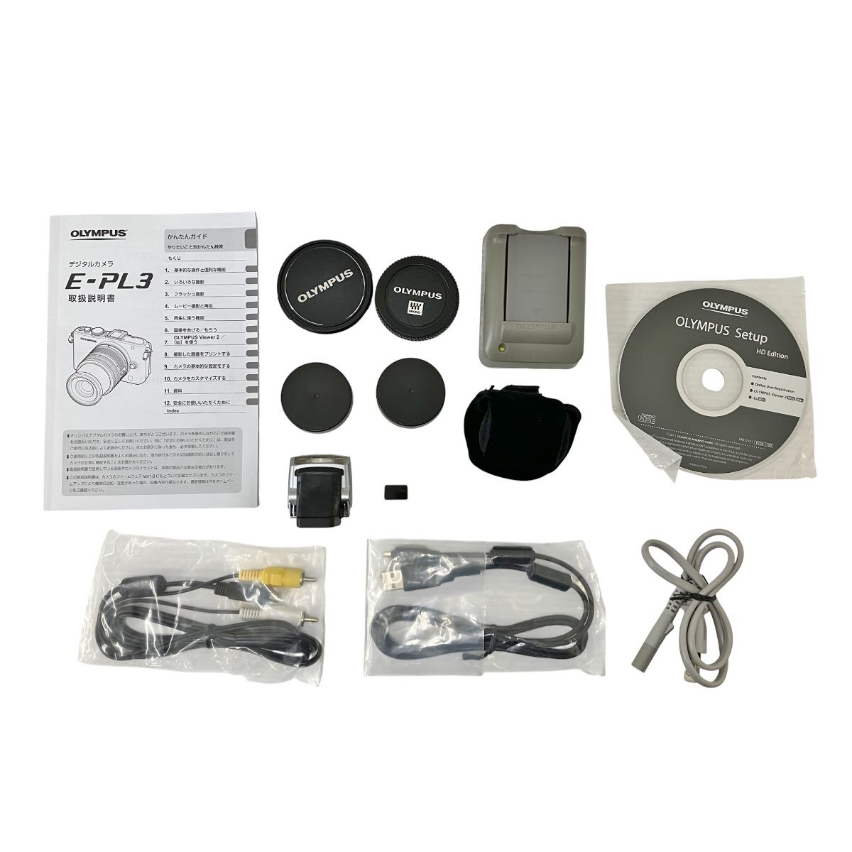 OLYMPUS PEN Lite E PL 3 ミラーレス一眼カメラ ダブルズームキット レッド オリンパス