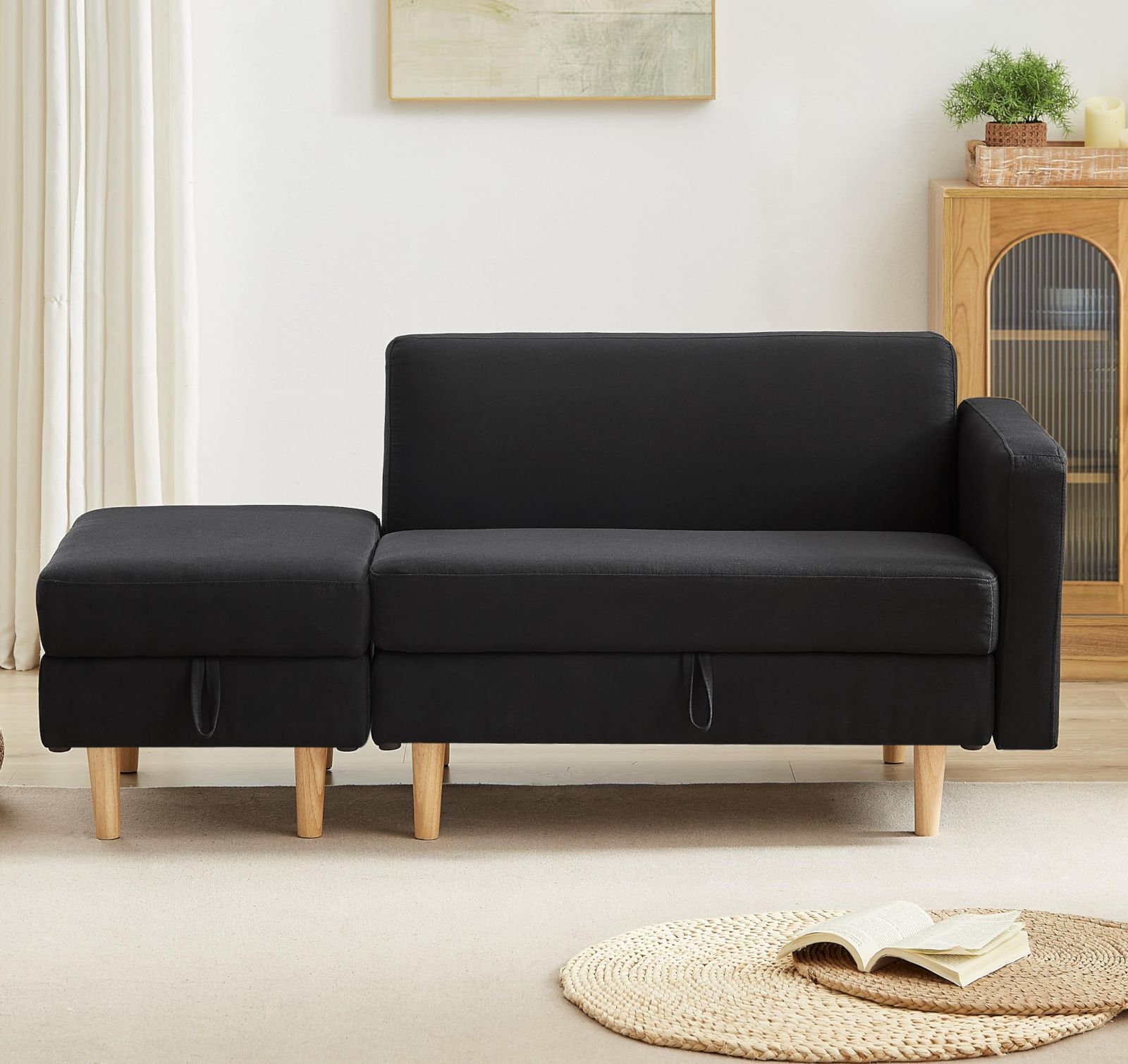 ソファ 2-3人掛け カウチソファ 収納機能 左右に使える片肘 オットマン レイ ソファ 2-3人掛け カウチソファ 収納機能 左右に使える片肘 オットマン