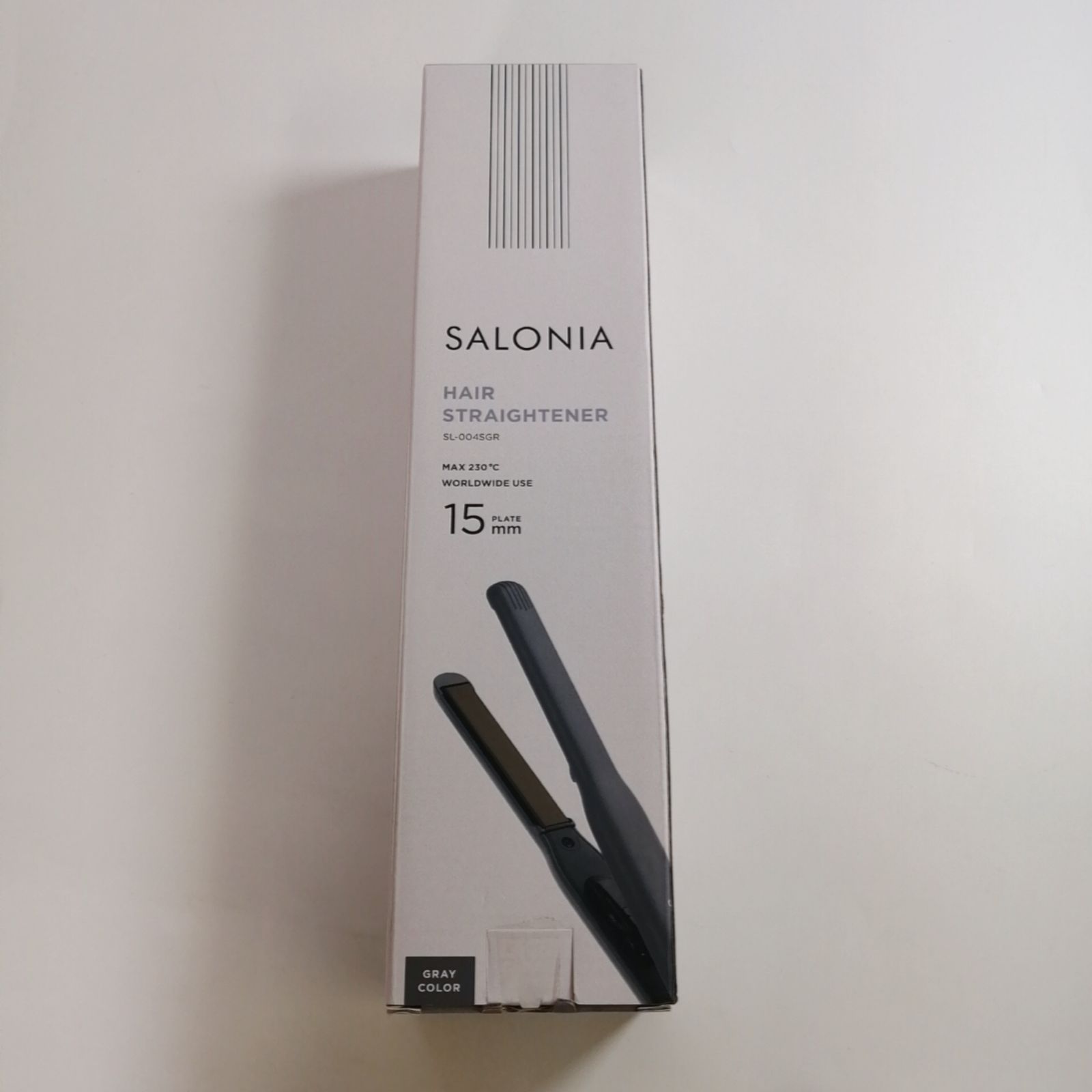 SALONIA ストレートヘアアイロン 15mm グレー SL-004SGR 海外対応