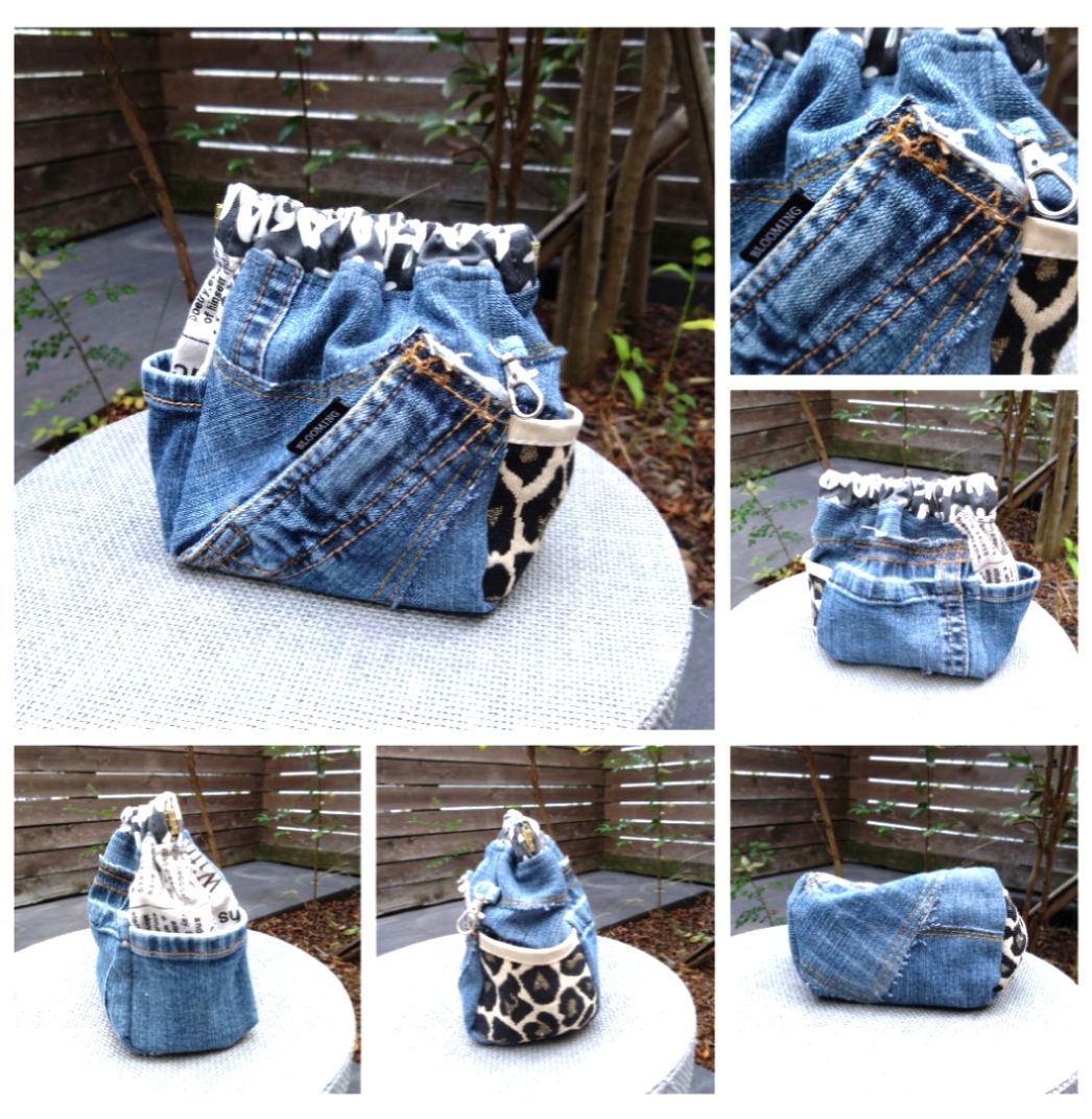 親孝行の 再販無し ️ №773 大きめ ️DENIM✖️ボストンバッグ⚮̈ お揃いポーチ付き デニムリメイクバッグ ️旅行バッグ 見逃さないでください。