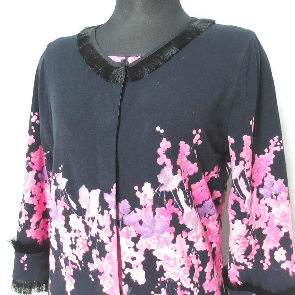 美品 Blumarine ブルマリン フラワープリントカーディガン