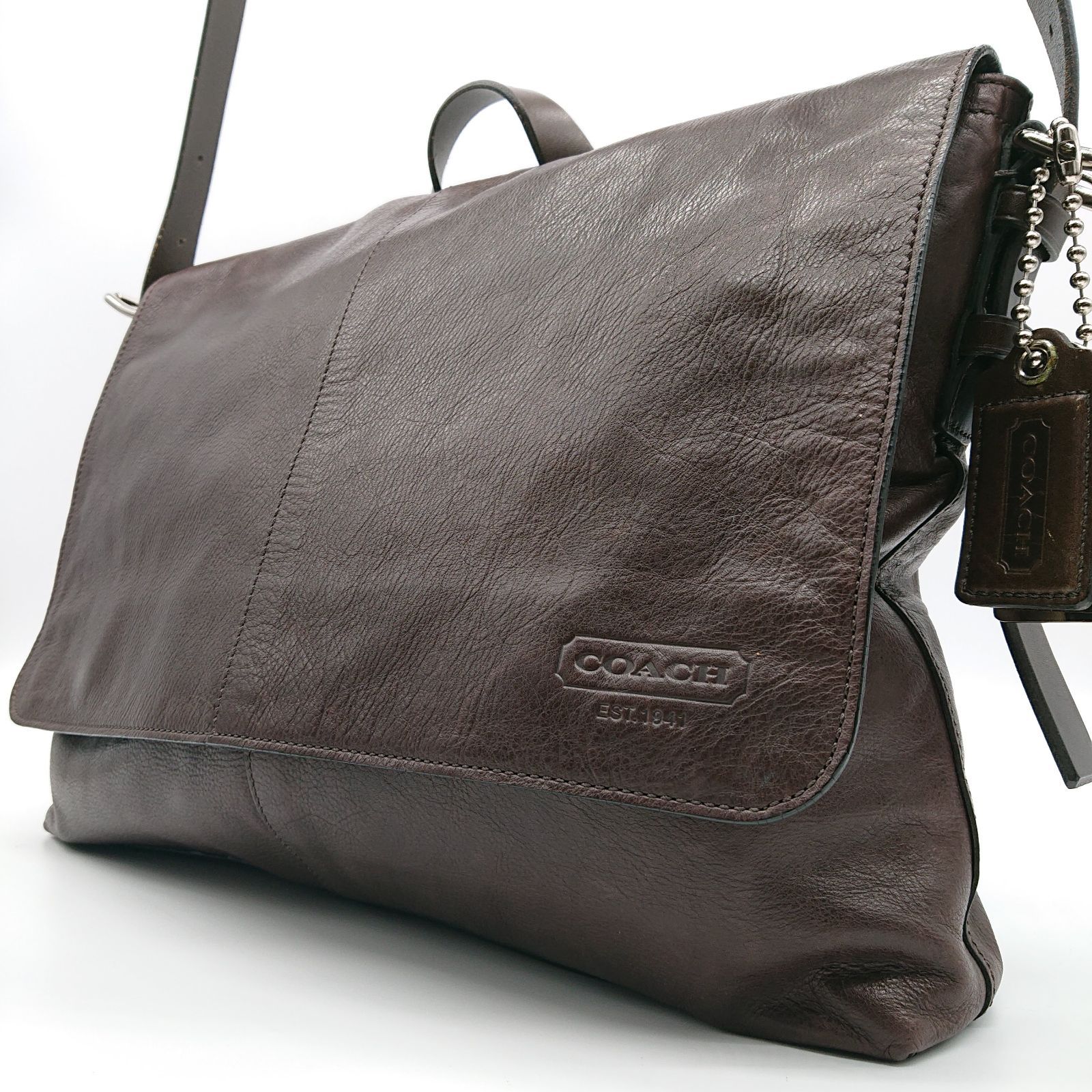 COACH コーチ ショルダーバッグ メッセンジャーバッグ レザー ブラウン 