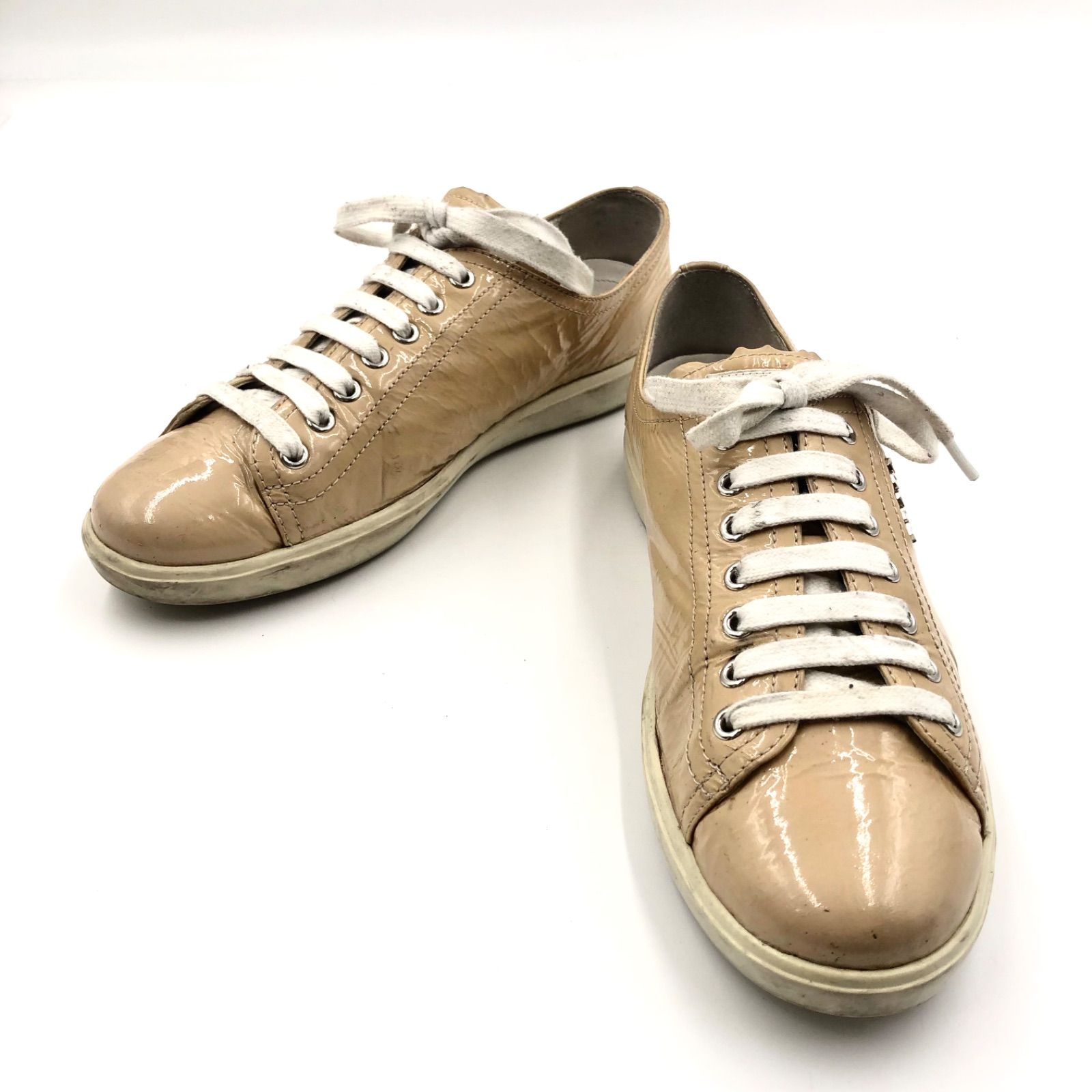 PRADA SPORT プラダスポーツ レザースニーカー ローカット ベージュ 
