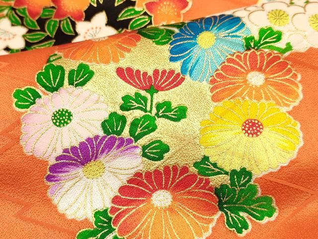 正絹　唐織　全通袋帯　花の丸　振袖　訪問着に 訪問着フルセット 絞り 金彩 道長花丸文 ピンク 正絹 花柄 唐織 訪問着