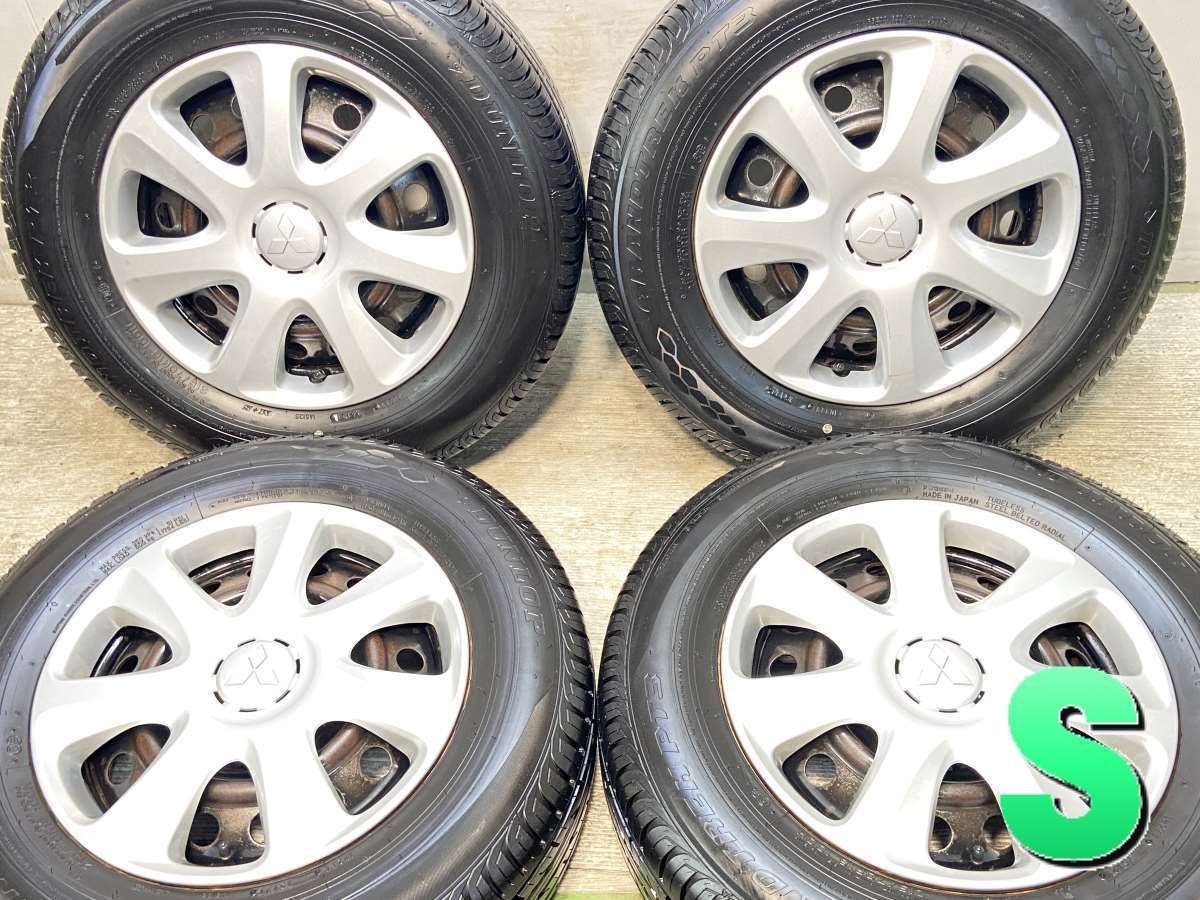 215|70R16 ダンロップ グラントレック PT3 三菱純正 16x6.5 114.3-5穴 タイヤ サマータイヤ ホイールセット 4本セット s16250513194
