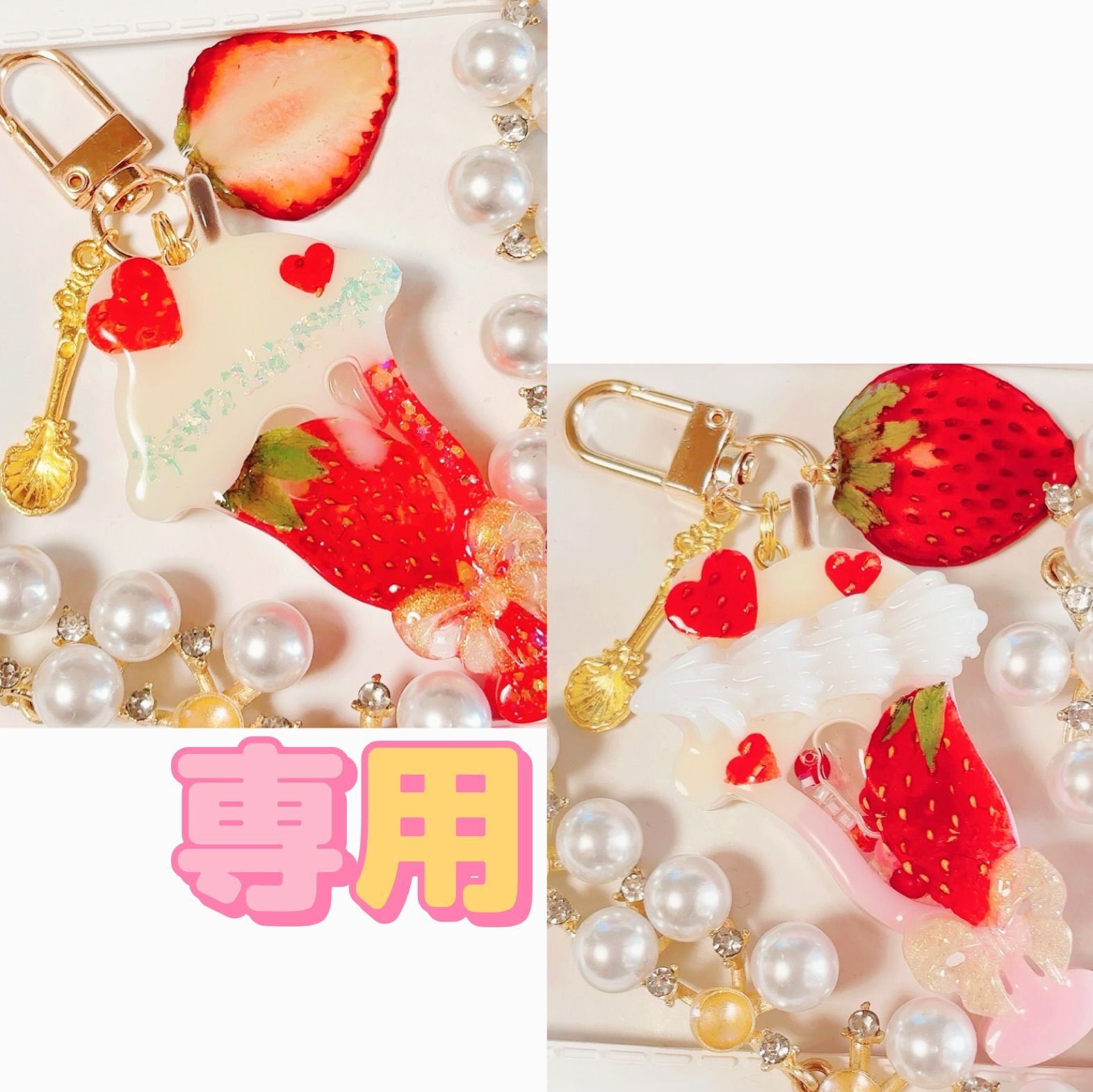 シマエナガ✧︎レジントラベルケース イチゴ シマエナガ❁⃘*.゜レジンリール付きパスケース イチゴ - メルカリ