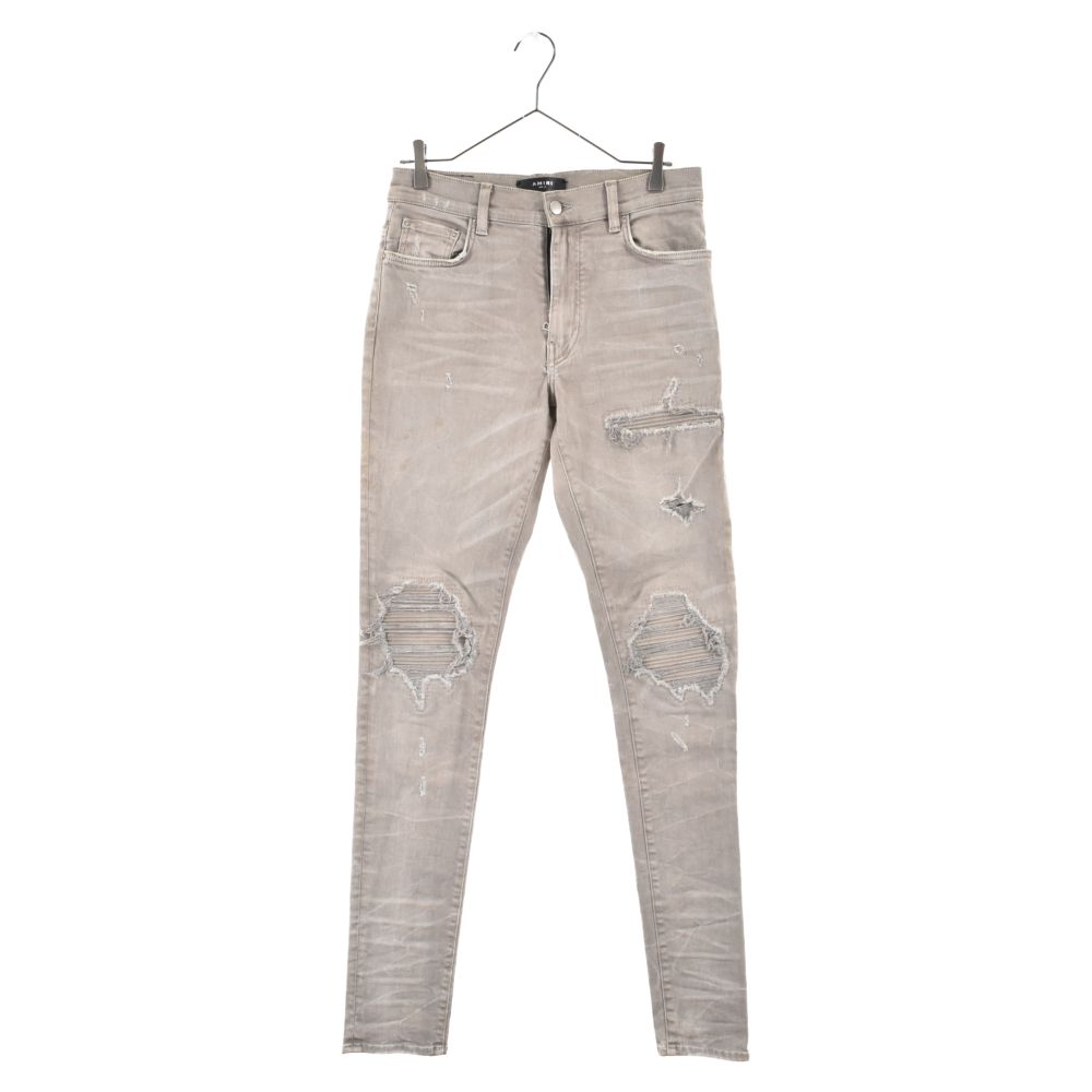 AMIRI (アミリ) 蛇腹クラッシュ加工ストレッチジーンズ ダメージ加工 