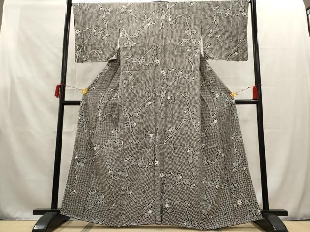 平和屋着物○上質な小紋 雪輪鹿の子文 蛍暈し 正絹 逸品 CAAS7565yc