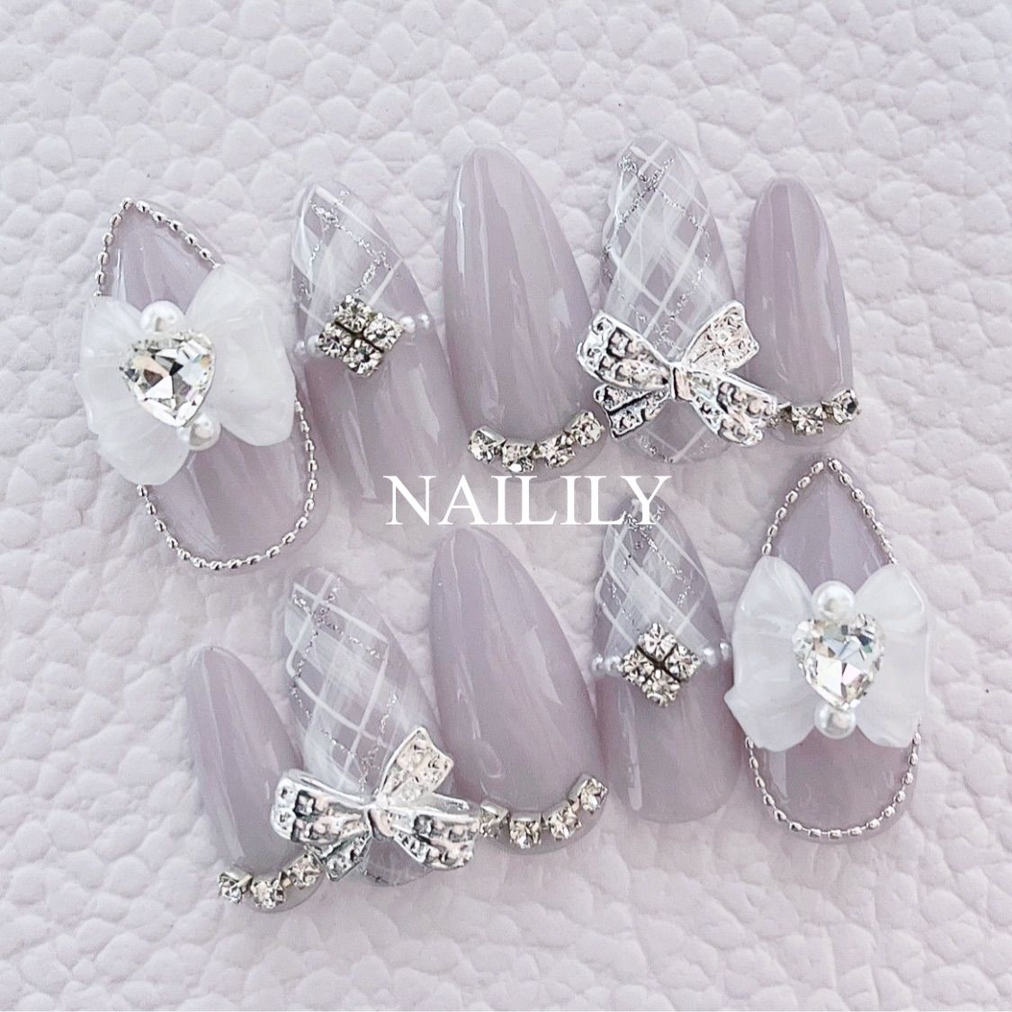 ネイルチップ チェック リボン ワンホン ガーリー 韓国 量産型 ネイルチップ チェック リボン ワンホン ガーリー 韓国 量産型