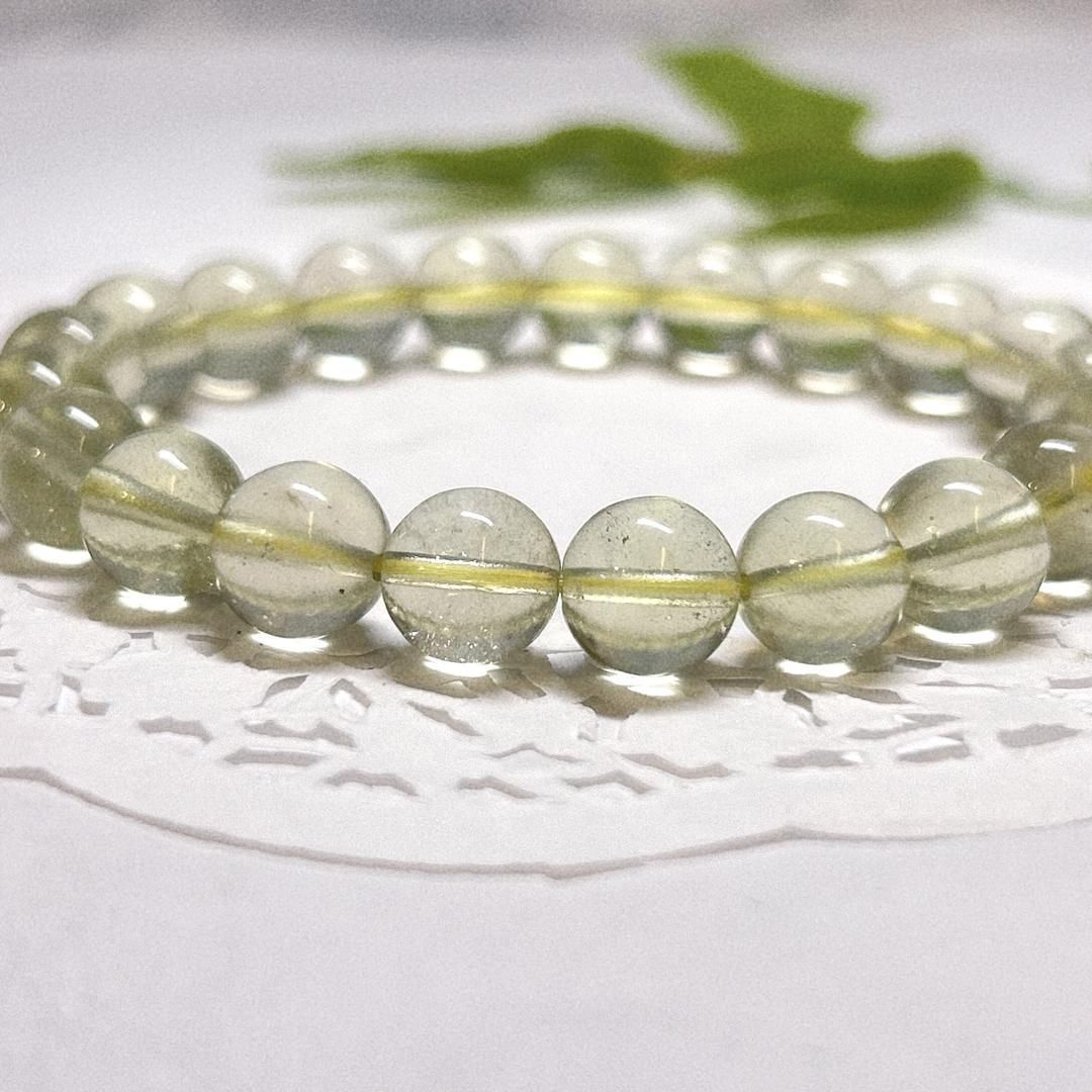E14748】リビアングラス 9㎜ ブレスレット Libyan desert glass