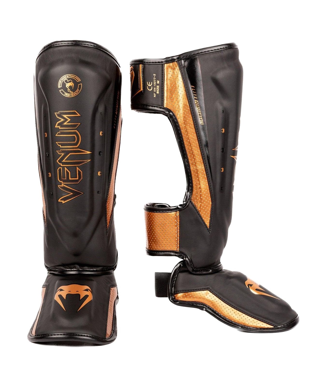 VENUM レッグガード ELITE EVO SHINGUARDS ||レガース キックボクシング スパーリング 防具 脛ガード 格闘技 Large ブラック×ブロンズ