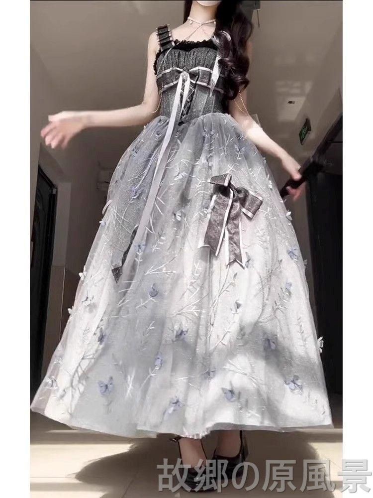 美品♡BODY LINE♡ゴスロリワンピース 黒 レース リボン フリル