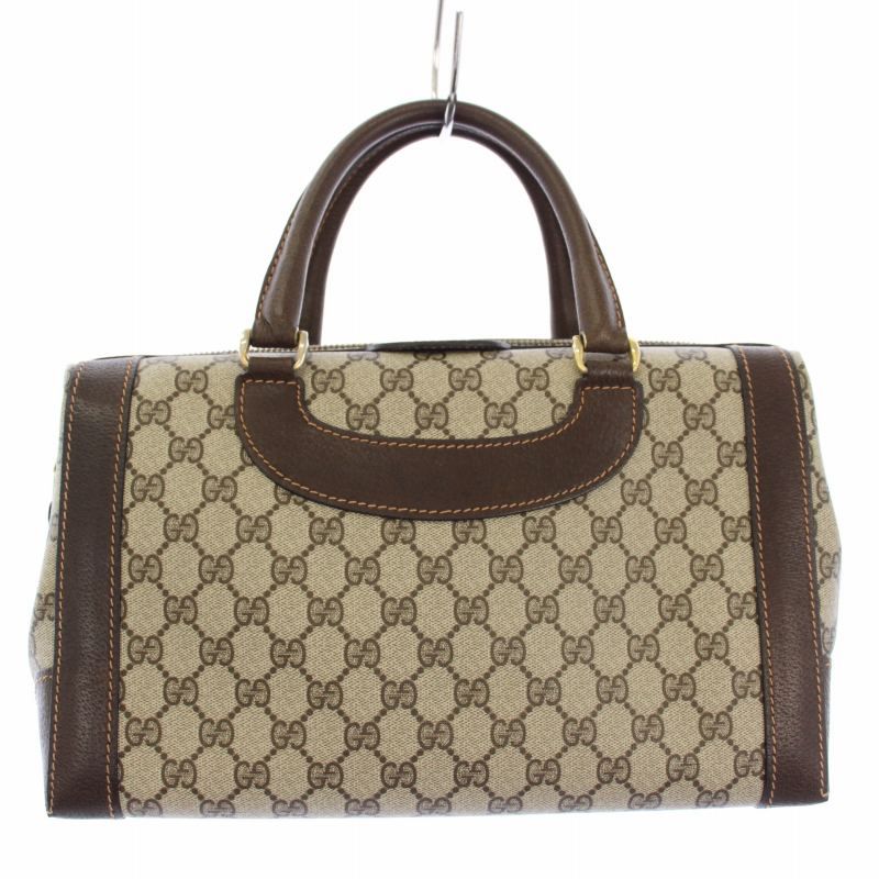 グッチ GUCCI ボストンバッグ ハンドバッグ GGスプリームス 総柄 ベージュ 茶 |TK OH